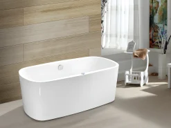 Banheira de hidromassagem com LEDs SIRGAO-1 lugar-155L-75x150cm-Branca