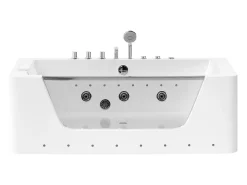 Banheira de hidromassagem vidrada com LEDs DYONA branca - 1 pessoa - 260L