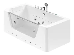 Banheira de hidromassagem vidrada com LEDs DYONA branca - 1 pessoa - 260L