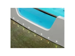 Banheira de hidromassagem vidrada com LEDs DYONA branca - 1 pessoa - 260L