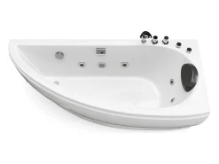 Banheira de hidromassagem branca, 1 lugar, C160 x A63 x L75 cm, canto direito, TABANA