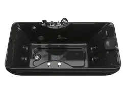 Banheira de hidromassagem preta canto esquerdo, 1 lugar, 150 x 75 x 54,5 cm, 750 W GAVINO