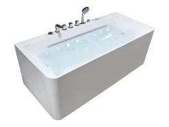 Banheira de hidromassagem semiclássica branca, 1 lugar, C170 x A58,3 x L74 cm, KIRANA