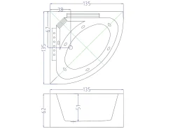 Banheira de hidromassagem branca 135 X 135 cm 6 jatos - Sage