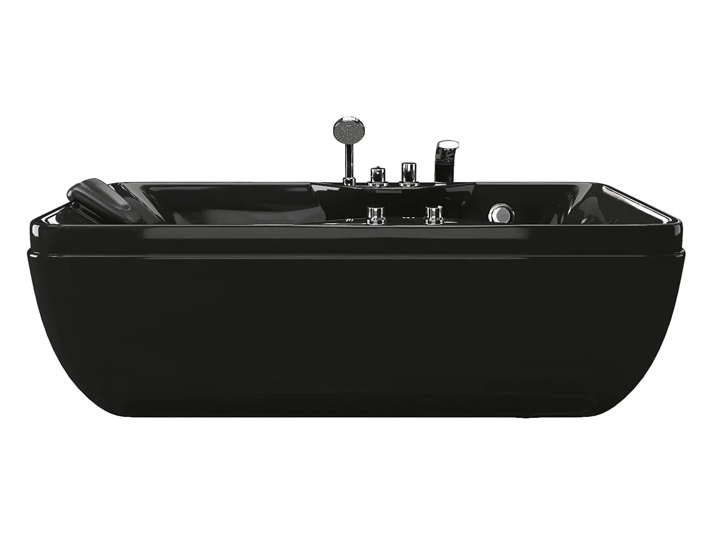 Banheira de hidromassagem preta canto direito, 1 lugar, 150 x 75 x 54,5 cm, 750 W GAVINO