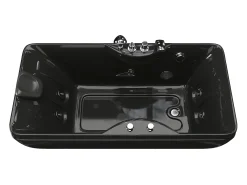 Banheira de hidromassagem preta canto direito, 1 lugar, 150 x 75 x 54,5 cm, 750 W GAVINO