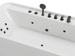Banheira de hidromassagem branca listrada - 265 L - 170 x 80 x 58 cm - SIZORA
