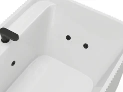 Banheira de hidromassagem branca listrada - 265 L - 170 x 80 x 58 cm - SIZORA