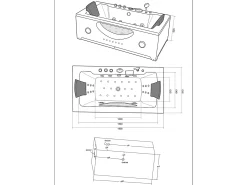 Banheira de hidromassagem branca Cromoterapia 180 X 90 cm 16 jatos - Eden