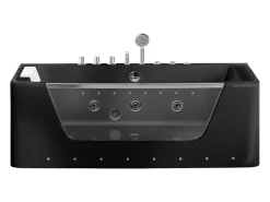 Banheira de hidromassagem vidrada com LEDs DYONA preta - 1 pessoa - 260L