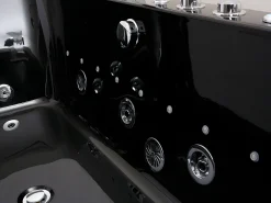 Banheira de hidromassagem vidrada com LEDs DYONA preta - 1 pessoa - 260L