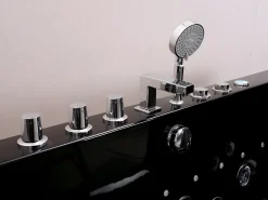 Banheira de hidromassagem vidrada com LEDs DYONA preta - 1 pessoa - 260L