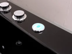 Banheira de hidromassagem vidrada com LEDs DYONA preta - 1 pessoa - 260L