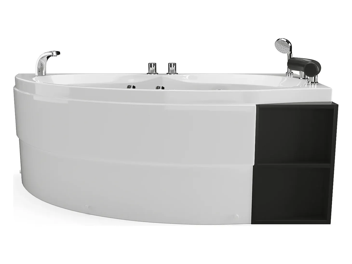 Banheira de hidromassagem branca, 1 lugar, C150 x A56 x L100 cm, canto reto, LUANA