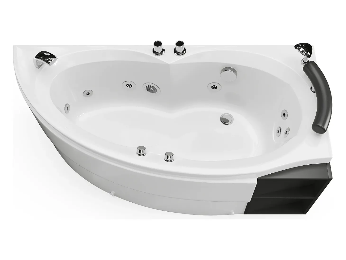 Banheira de hidromassagem branca, 1 lugar, C150 x A56 x L100 cm, canto reto, LUANA