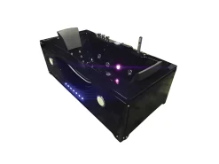 Banheira de hidromassagem preta 180 X 90 cm Cromoterapia 16 jatos - Gardenia