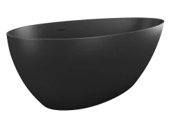 Banheira de instalação livre - 245 L - 160 x 82 x 58 cm - Preto fosco - Acrílico - APULIA