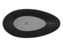 Banheira de instalação livre - 245 L - 160 x 82 x 58 cm - Preto fosco - Acrílico - APULIA