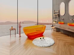 Banheira de instalação livre - 292L - 160 x 72 x 56 cm - Laranja - Resina - SPAVO