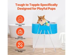 Banheira de Toalete, SucceBuy Banheira Dobrável para Cão Azul Claro para Pequenos Animais