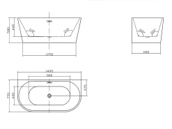 Banheira design dimensões: 180*75*58 cm - 255 L - Branca - DIVINA