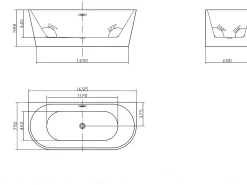 Banheira design dimensões: 170*75*58 cm - 245 L - Preta - DIVINA