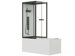 Banheira duche hidromassagem preto C150 x L75 x A215 cm, 36 jatos - DARIA