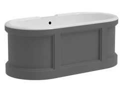 Banheira estilo rural chique, cinzento fosco, 161 L, 152 x 74 x 60 cm, CAVASO