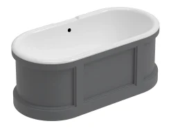 Banheira estilo rural chique, cinzento fosco, 161 L, 152 x 74 x 60 cm, CAVASO