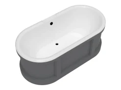 Banheira estilo rural chique, cinzento fosco, 161 L, 152 x 74 x 60 cm, CAVASO