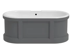 Banheira estilo rural chique, cinzento fosco, 161 L, 152 x 74 x 60 cm, CAVASO