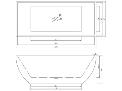 Banheira exenta branca 170 X 75 cm + Torneira - Destiny