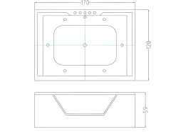 Banheira hidromassagem 170 X 120 cm 8 jatos com vidro panorâmico - Amber