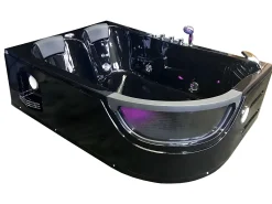 Banheira hidromassagem preta 120 x 180 cm 2 pessoas 8 jatos - Violet