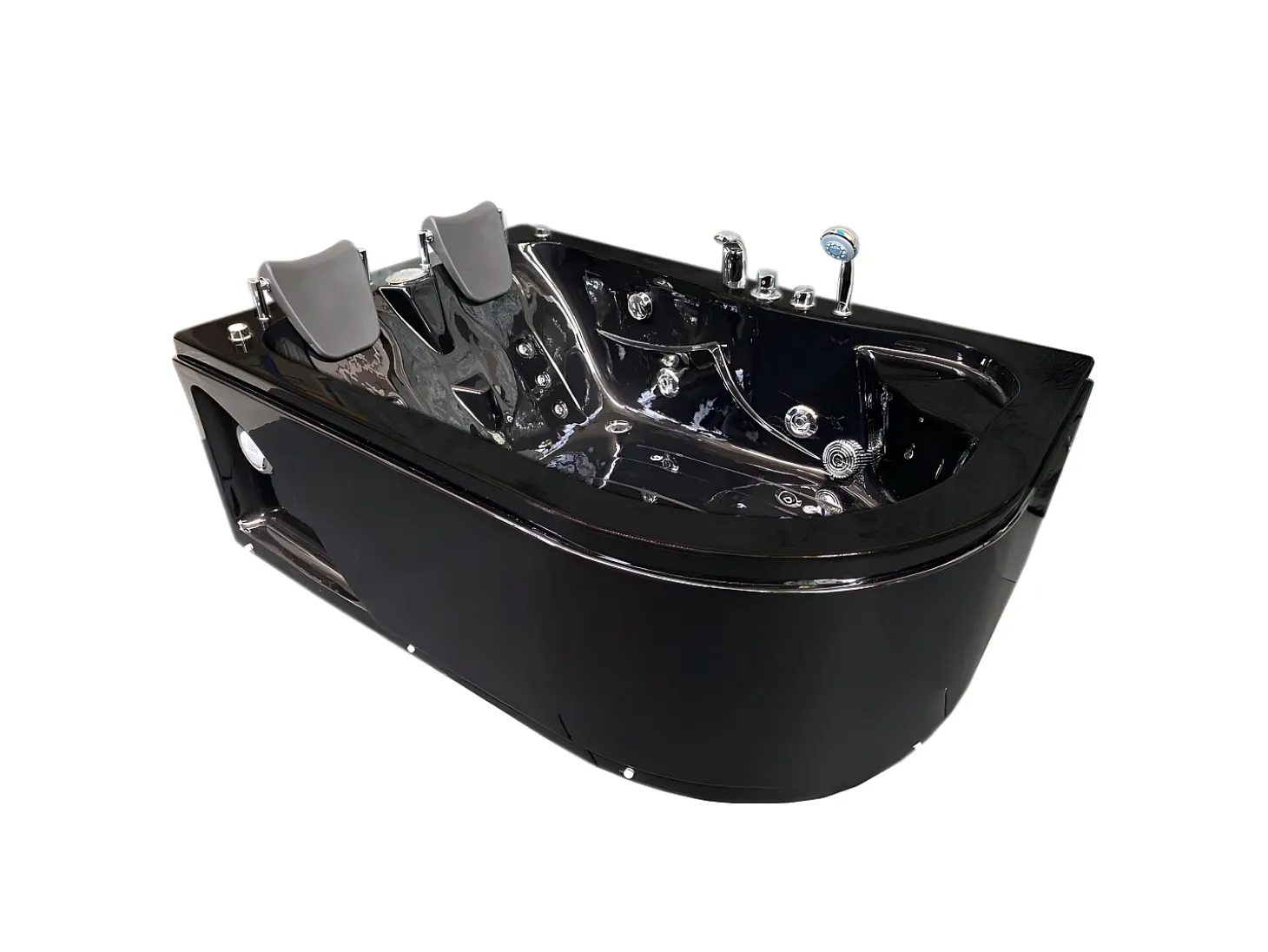 Banheira hidromassagem preta 170 X 115 cm para 2 pessoas 15 jatos - Black Tulip