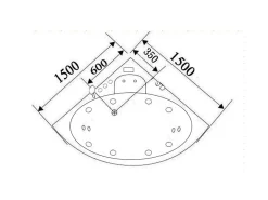 Banheira hidromassagem preta 150 X 150 cm Cromoterapia 14 jatos - Verbena