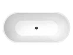 Banheira oval clássica branca com pés pretos 230 L, 160 x 73,5 x 59 cm - ALONSA