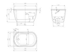 Banheira oval PICCOLA 1 lugar de 240L, acrílico reforçado