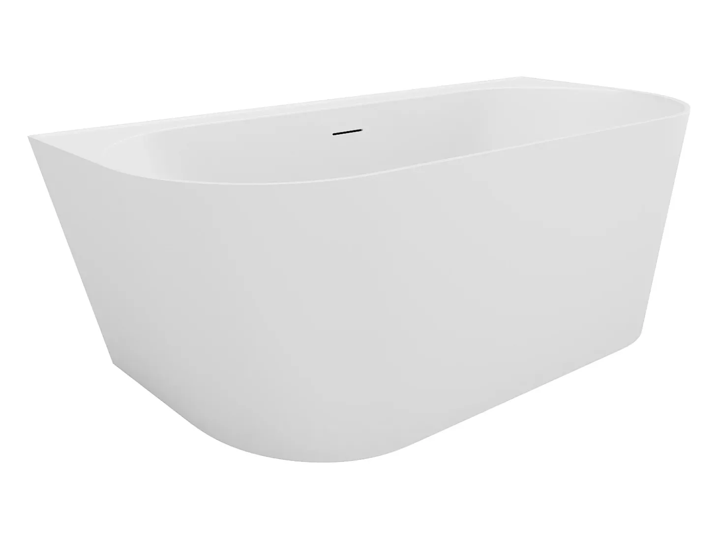 Banheira semiclássica 230 l, 160 x 75 x 58 cm branco fosco, acrílico - AMOBIA