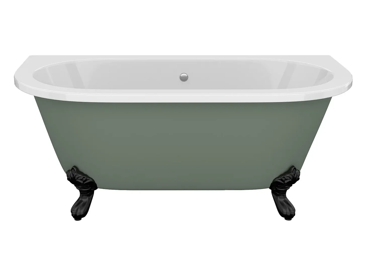 Banheira semiclássica com pés 154 L, 170 x 74 x 61 cm, acrílico verde fosco - SPARUS