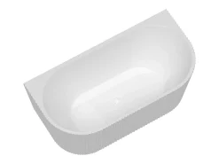 Banheira semiclássica estriada em acrílico branco, 206 L, 149 x 75 x 58 cm, ZELINA