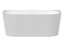 Banheira semiclássica estriada em acrílico branco, 206 L, 149 x 75 x 58 cm, ZELINA