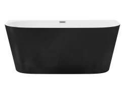 Banheira semi-clássica oval preta em acrílico, 175 L, 130 x 71,5 x 58 cm, DIVINA