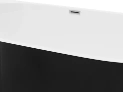 Banheira semi-clássica oval preta em acrílico, 175 L, 130 x 71,5 x 58 cm, DIVINA