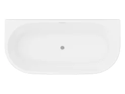 Banheira semi-clássica oval preta em acrílico, 175 L, 130 x 71,5 x 58 cm, DIVINA