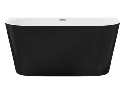 Banheira semi-clássica oval preta em acrílico, 200 L, 149,5 x 75 x 58 cm, DIVINA