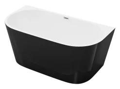 Banheira semi-clássica oval preta em acrílico, 200 L, 149,5 x 75 x 58 cm, DIVINA