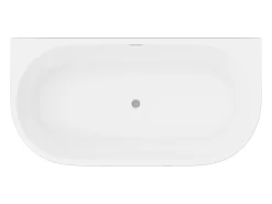 Banheira semi-clássica oval preta em acrílico, 200 L, 149,5 x 75 x 58 cm, DIVINA