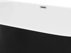Banheira semi-clássica oval preta em acrílico, 200 L, 149,5 x 75 x 58 cm, DIVINA