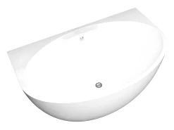 Banheira semi-clássica oval - 197 L - 151 x 94 x 60 cm - Branca - Acrílico - PAGRUS